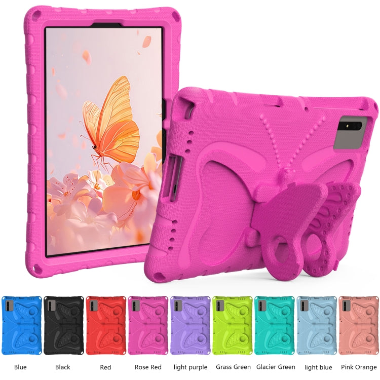 For Lenovo Tab M11 / Xiaoxin Pad 11 2024 Butterfly Bracket EVA Shockproof Tablet Case(RoseRed) by buy2fix