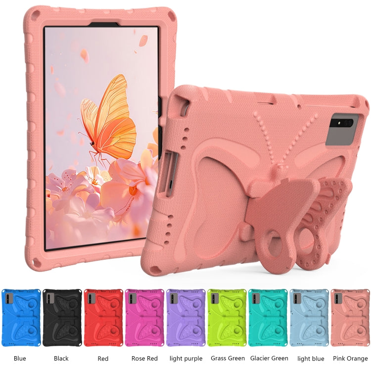 For Huawei MatePad SE 11 2024 Butterfly Bracket EVA Shockproof Tablet Case(Pink Orange) by buy2fix