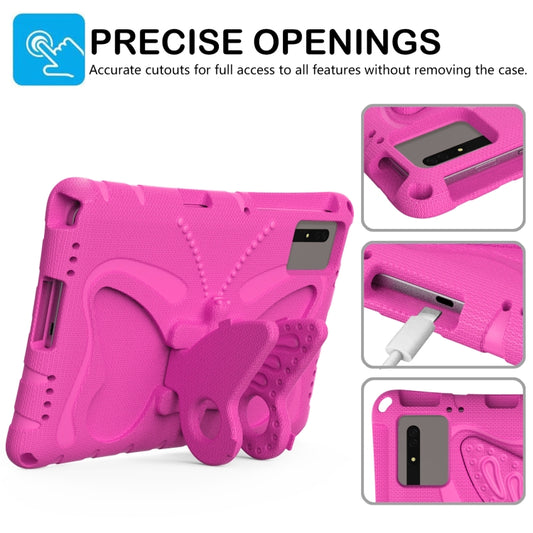 For Huawei MatePad SE 11 2024 Butterfly Bracket EVA Shockproof Tablet Case(Rose Red) by buy2fix