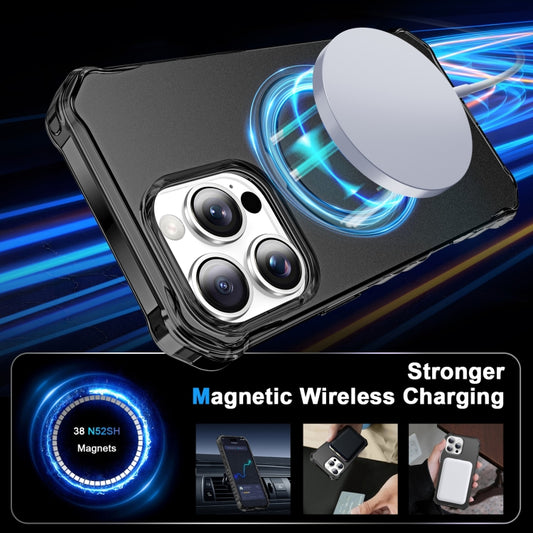 For iPhone 16 Pro Max Solid Color Wave MagSafe Holder Phone Case(Black) by buy2fix