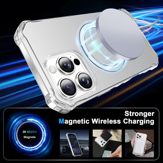 For iPhone 16 Pro Solid Color Wave MagSafe Holder Phone Case(Silver) by buy2fix