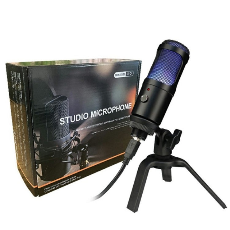A6 USB Interface Laptop Recording Microphone with RGB Light by buy2fix