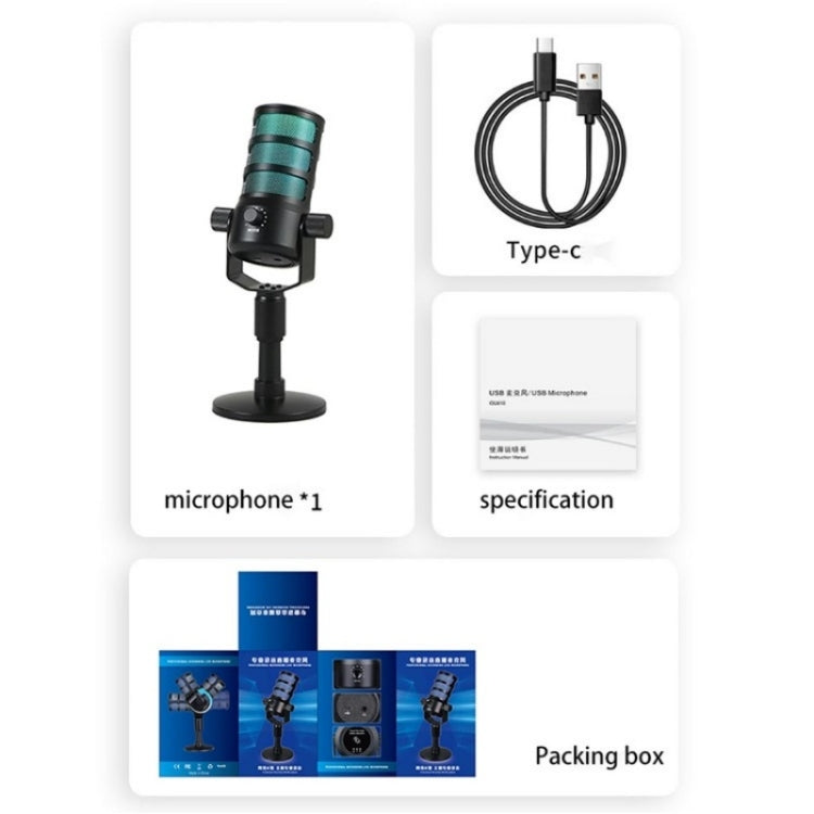 PDO RGB Light Live Streaming Gaming Desktop Noise Reduction Microphone by buy2fix