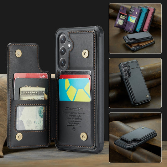 For Samsung Galaxy S24 FE 5G CaseMe C22 Card Slots Holder RFID Anti-theft Phone Case(Black) by CaseMe