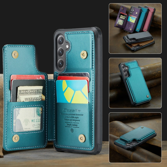 For Samsung Galaxy S24 FE 5G CaseMe C22 Card Slots Holder RFID Anti-theft Phone Case(Green) by CaseMe