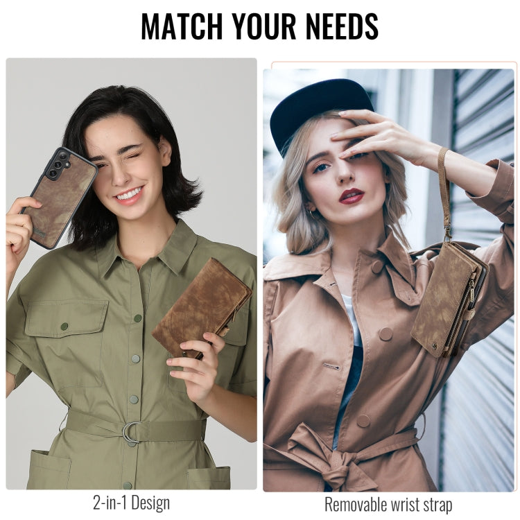 For Samsung Galaxy S24 FE 5G CaseMe 008 Detachable Multifunctional Leather Phone Case(Brown) by CaseMe