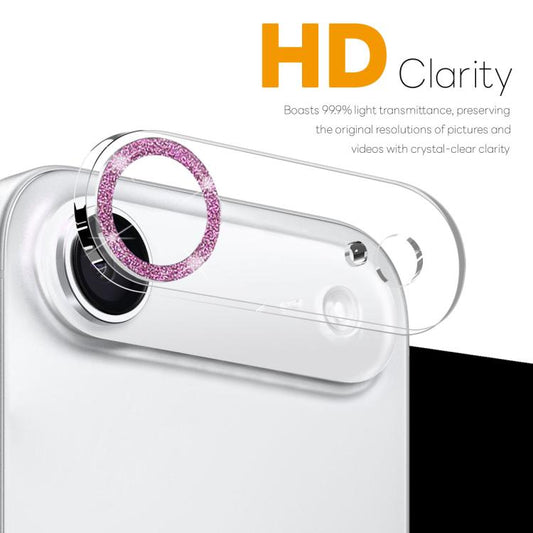 For iPhone Air NORTHJO Camera Lens Protector Glitter Ring 3D Tempered Glass Film(Pink) - iPhone Air Tempered Glass by NORTHJO | Online Shopping UK | buy2fix