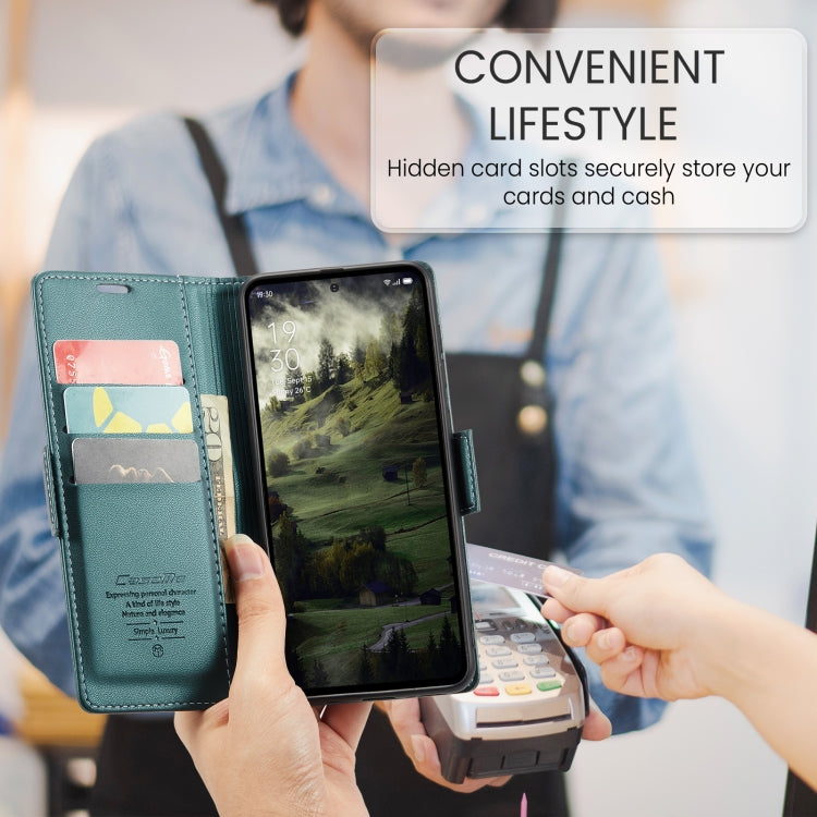 For OPPO Reno12 Pro 5G Global CaseMe 023 Butterfly Buckle Litchi Texture RFID Anti-theft Leather Phone Case(Green) by CaseMe