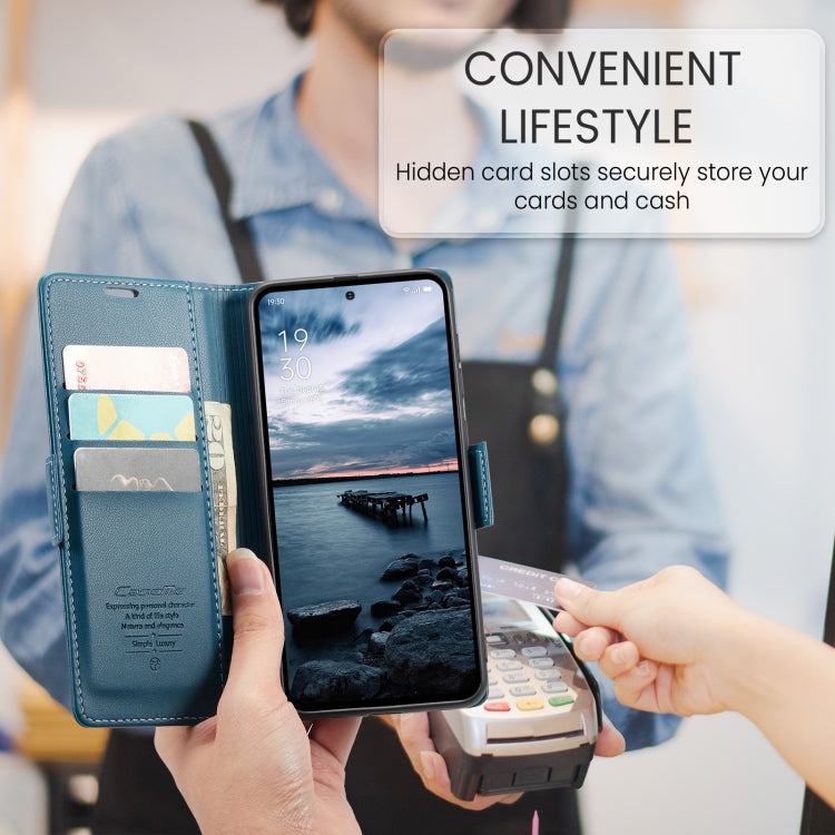 For OPPO Reno12 Pro 5G Global CaseMe 023 Butterfly Buckle Litchi Texture RFID Anti-theft Leather Phone Case(Blue) by CaseMe