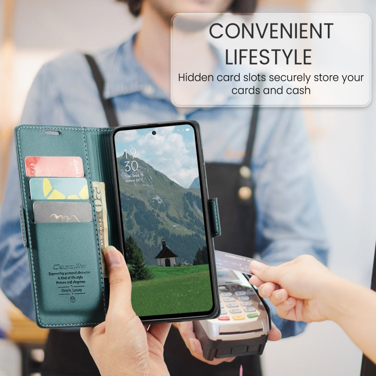 For OPPO Reno12 F /12 FS 5G CaseMe 023 Butterfly Buckle Litchi Texture RFID Anti-theft Leather Phone Case(Green) by CaseMe