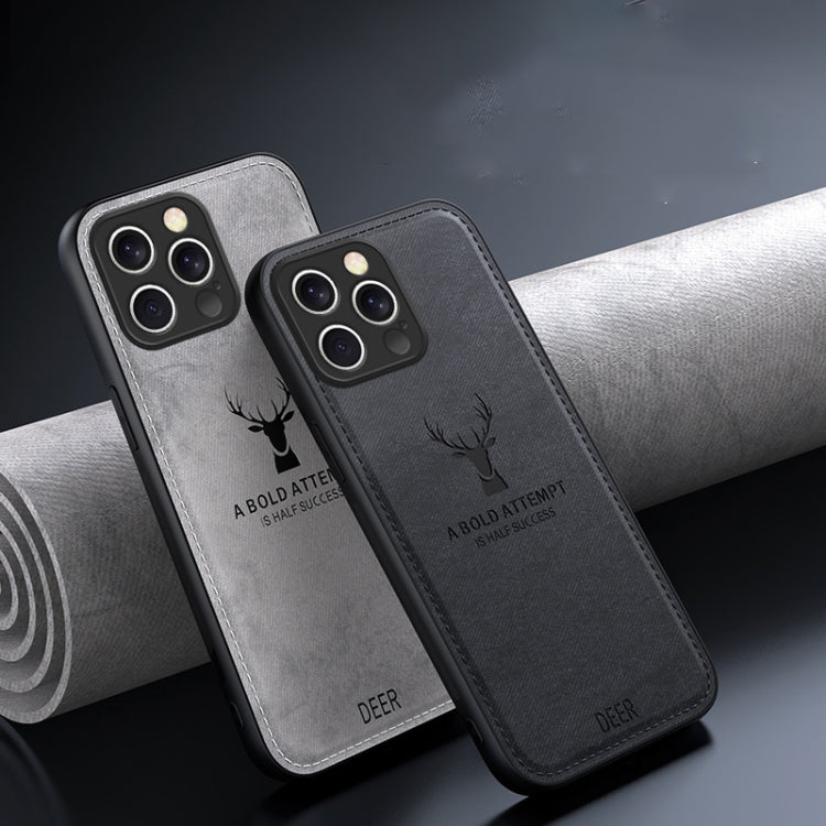 For iPhone 16 Pro Max Deer Head Cloth Skin All-inclusive Phone Case(White) by buy2fix