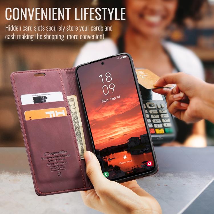 For Samsung Galaxy S25 5G CaseMe 013 Multifunctional Horizontal Flip Leather Phone Case(Red) by CaseMe