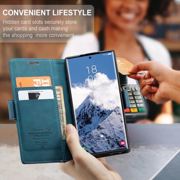 For Samsung Galaxy S25 Ultra 5G CaseMe 013 Multifunctional Horizontal Flip Leather Phone Case(Blue) by CaseMe