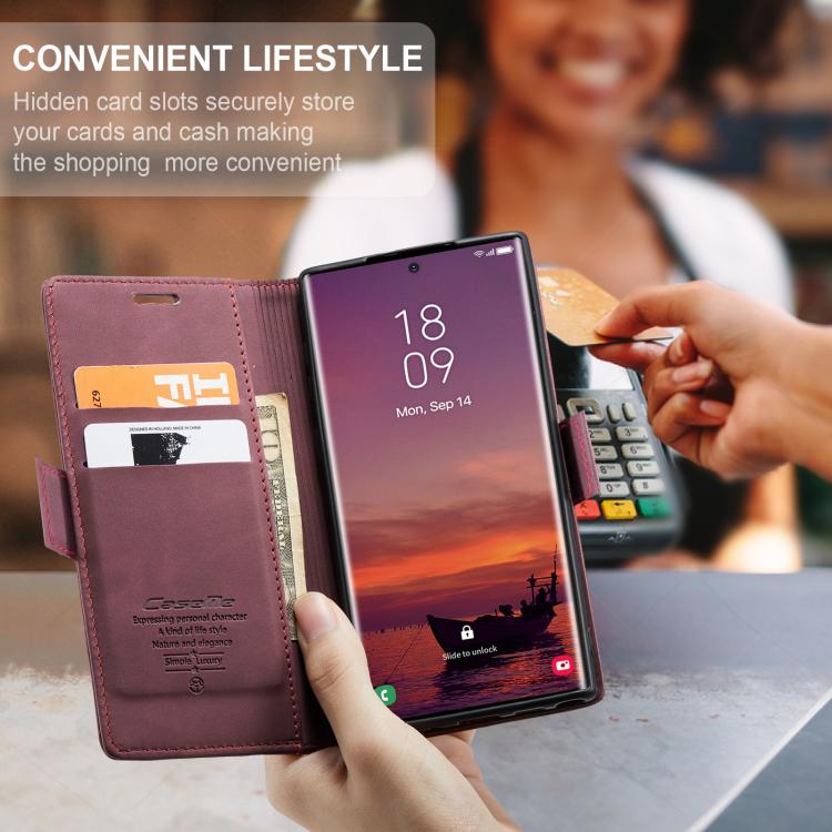 For Samsung Galaxy S25 Ultra 5G CaseMe 013 Multifunctional Horizontal Flip Leather Phone Case(Red) by CaseMe