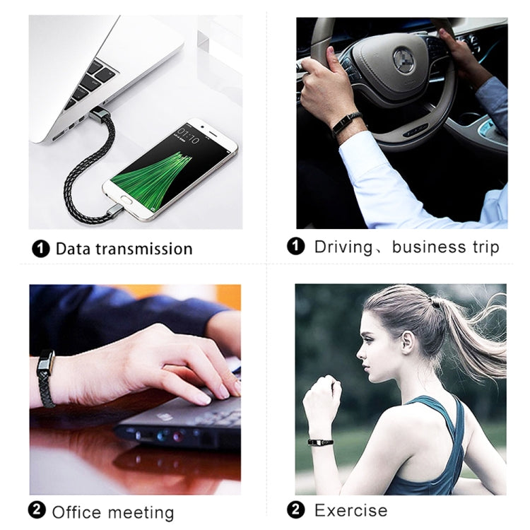 XJ-29 3A USB-C / Type-C to Type-C Creative Bracelet Data Cable, Length:22.5cm(Black) - USB-C & Type-C Cable by buy2fix | Online Shopping UK | buy2fix