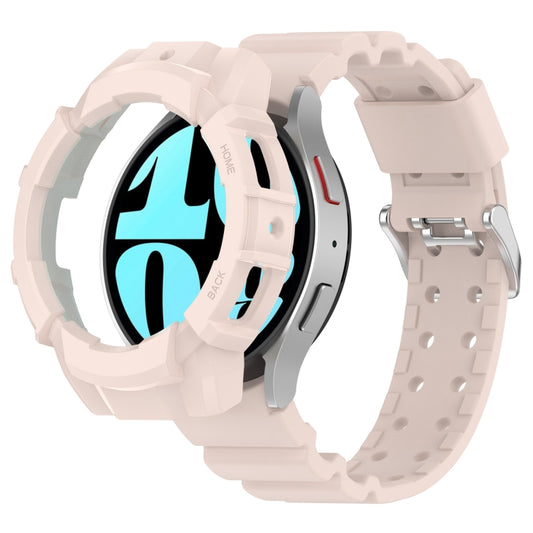 For Samsung Galaxy Watch 7 44mm Armor Silicone Watch Band with Watch Case Set(Pink) by buy2fix