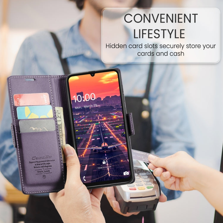 For Samsung Galaxy A16 5G CaseMe 023 Butterfly Buckle Litchi Texture RFID Anti-theft Leather Phone Case(Purple) by CaseMe