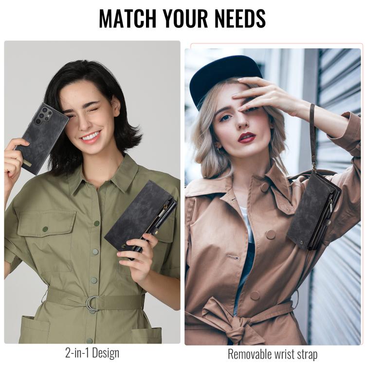 For Samsung Galaxy S25 Ultra 5G CaseMe 008 Detachable Multifunctional Leather Phone Case(Black) by CaseMe