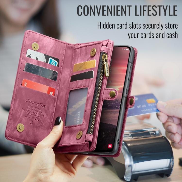 For Samsung Galaxy A56 CaseMe 008 Detachable Multifunctional Leather Phone Case(Wine Red) - Galaxy Phone Cases by CaseMe | Online Shopping UK | buy2fix