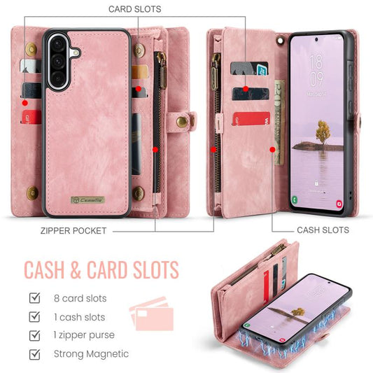 For Samsung Galaxy A56 CaseMe 008 Detachable Multifunctional Leather Phone Case(Pink) - Galaxy Phone Cases by CaseMe | Online Shopping UK | buy2fix
