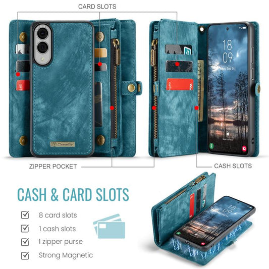 For Samsung Galaxy S25 Edge 5G CaseMe 008 Detachable Multifunctional Leather Phone Case(Blue) - Galaxy S25 Edge 5G Cases by CaseMe | Online Shopping UK | buy2fix