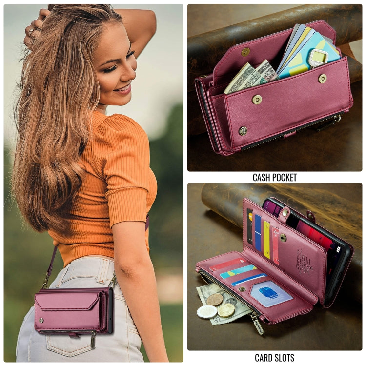 For Samsung Galaxy A16 5G CaseMe C36 Card Slots Zipper Wallet RFID Anti-theft Leather Phone Case(Red) by CaseMe