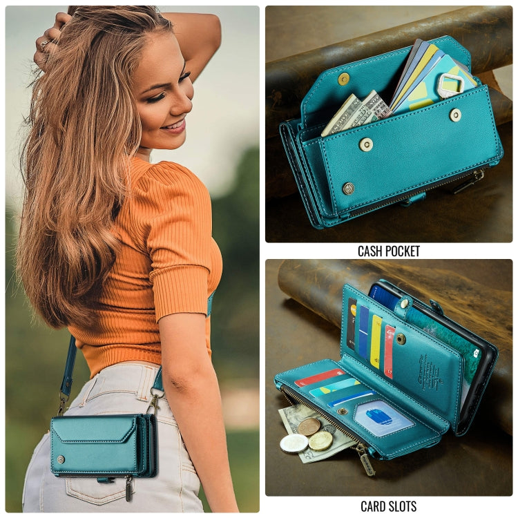 For Samsung Galaxy A16 5G CaseMe C36 Card Slots Zipper Wallet RFID Anti-theft Leather Phone Case(Blue) by CaseMe