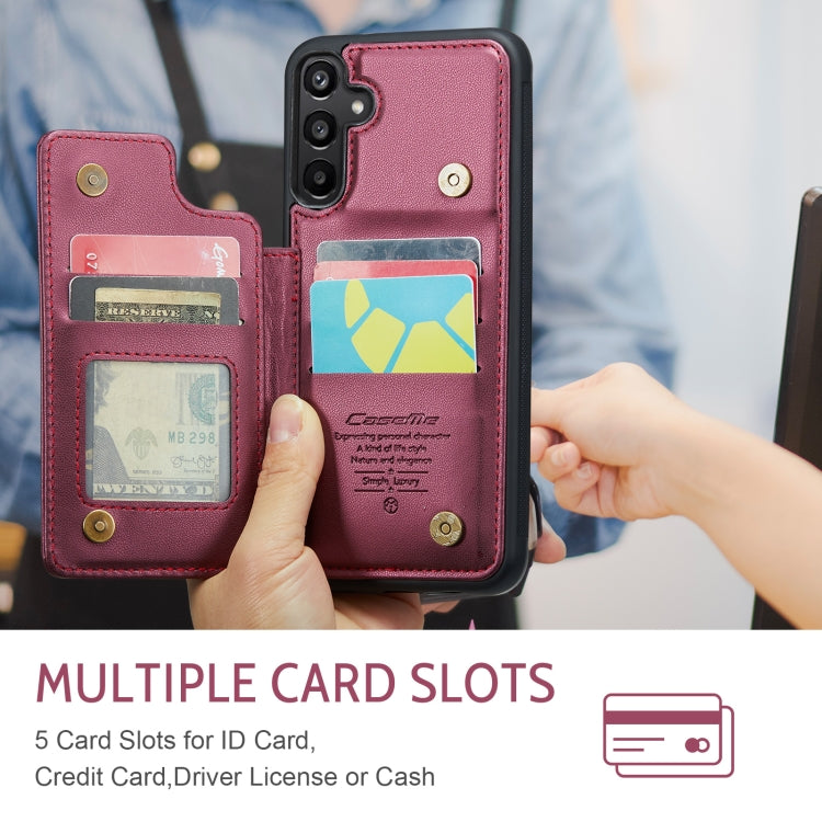 For Samsung Galaxy A16 5G CaseMe C22 Card Slots Holder RFID Anti-theft Phone Case(Red) by CaseMe