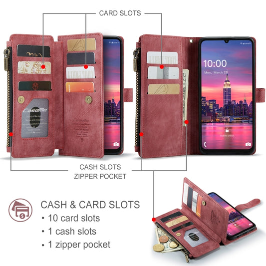 For Samsung Galaxy A16 5G CaseMe C30 Card Slots Zipper Wallet Leather Phone Case(Red) by CaseMe