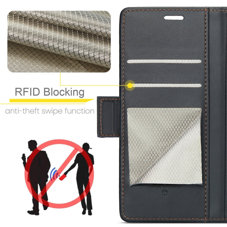 For Redmi 14C CaseMe 023 Butterfly Buckle Litchi Texture RFID Anti-theft Leather Phone Case(Black) by CaseMe