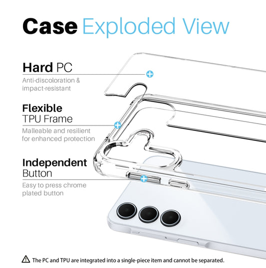 For Samsung Galaxy A55 5G NORTHJO 3 in 1 Clear Phone Case with Screen Protector Lens Film - Galaxy Phone Cases by NORTHJO | Online Shopping UK | buy2fix