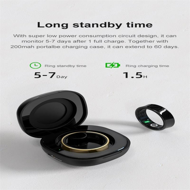 R09 SIZE 8 Smart Ring, Support Heart Rate / Blood Oxygen / Sleep Monitoring / Multiple Sports Modes(Gold) by buy2fix