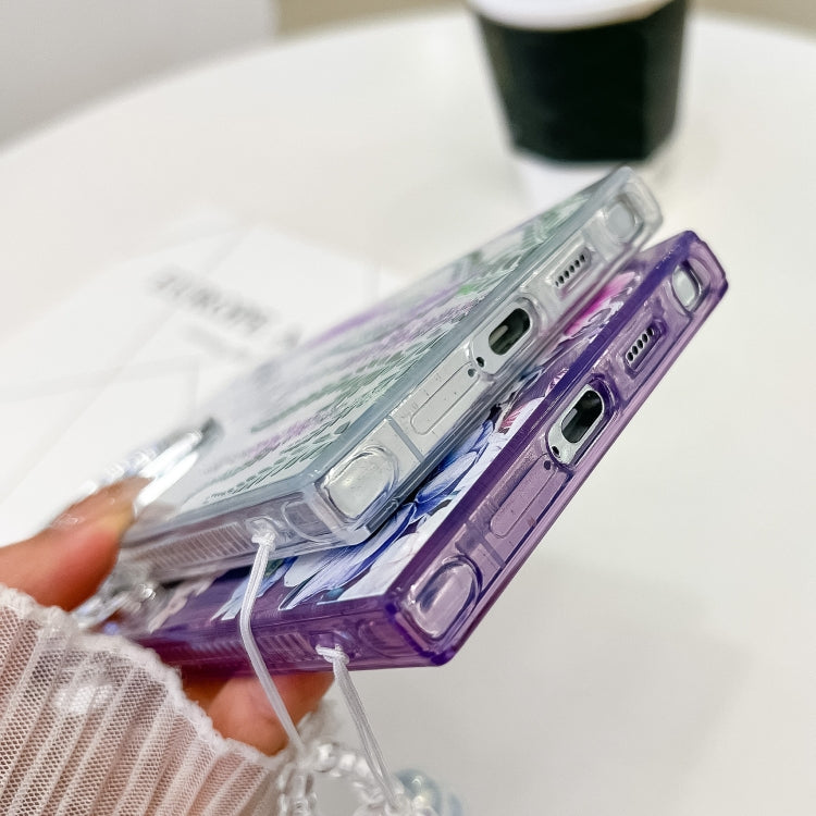 For Samsung Galaxy S25 5G Electroplating Flowers Plants Texture Wristband TPU Phone Case(Lavender FL3) by buy2fix