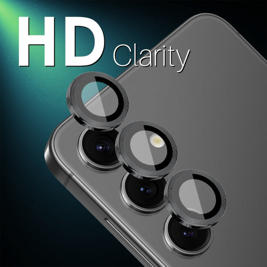 For Samsung Galaxy S25 5G NORTHJO Camera Lens Protector CD Metal Ring Tempered Glass Film(Black) - Galaxy S25 5G Tempered Glass by NORTHJO | Online Shopping UK | buy2fix