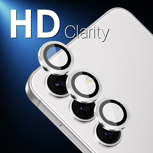 For Samsung Galaxy S25 5G NORTHJO Camera Lens Protector CD Metal Ring Tempered Glass Film(Silver) - Galaxy S25 5G Tempered Glass by NORTHJO | Online Shopping UK | buy2fix