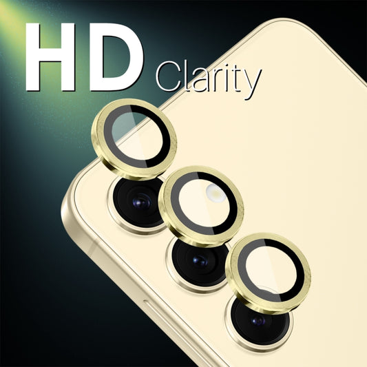 For Samsung Galaxy S25 5G NORTHJO Camera Lens Protector CD Metal Ring Tempered Glass Film(Gold) - Galaxy S25 5G Tempered Glass by NORTHJO | Online Shopping UK | buy2fix