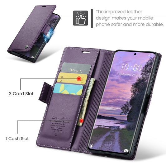 For Redmi Note 14 Pro 5G CaseMe 023 Butterfly Buckle Litchi Texture RFID Anti-theft Leather Phone Case(Purple) by CaseMe