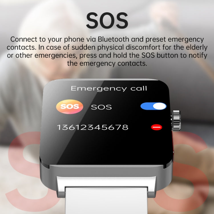 KS03 Pro 1.96 inch Color Screen Smart Watch, Support Bluetooth Call / Health Monitoring(Silver Black) by buy2fix