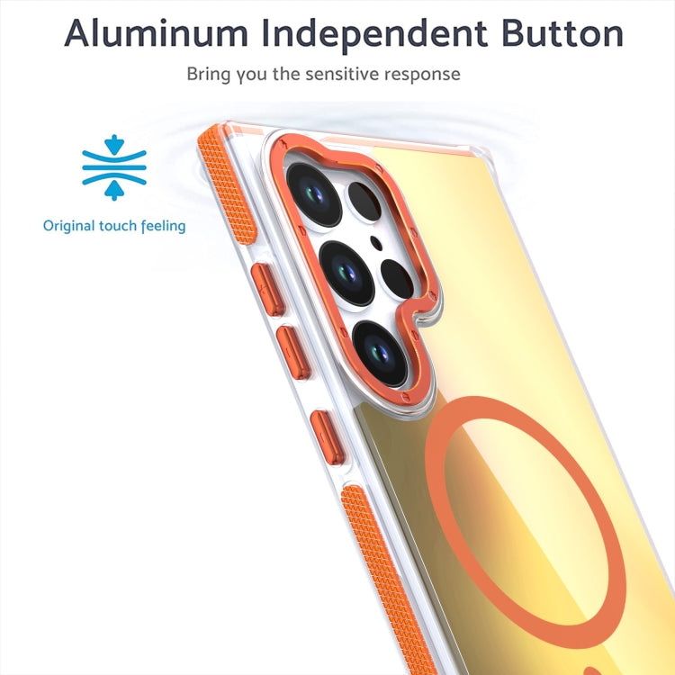 For Samsung Galaxy S25 5G Dual-Color Gradient Discolor MagSafe Phone Case(Black) by buy2fix