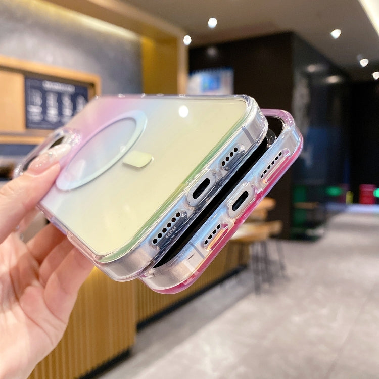 For iPhone 15 Pro Gradient Transparent PC MagSafe Phone Case(Gradient Gray) - iPhone 15 Pro Cases by buy2fix | Online Shopping UK | buy2fix