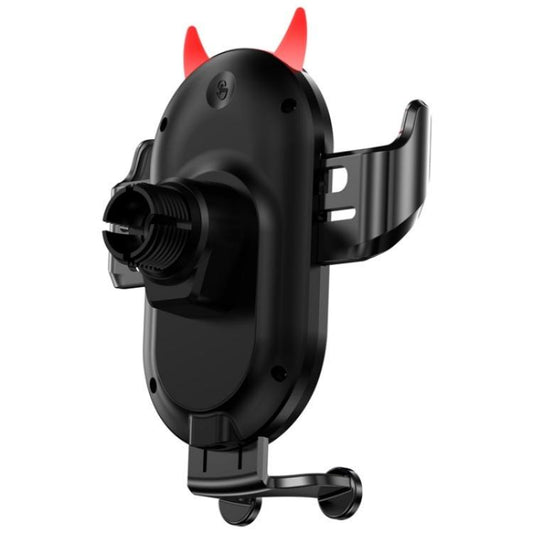 D1 Devil Design Air Vent Mount Phone Holder Stand 15W Car Wireless Charger(Black) by buy2fix
