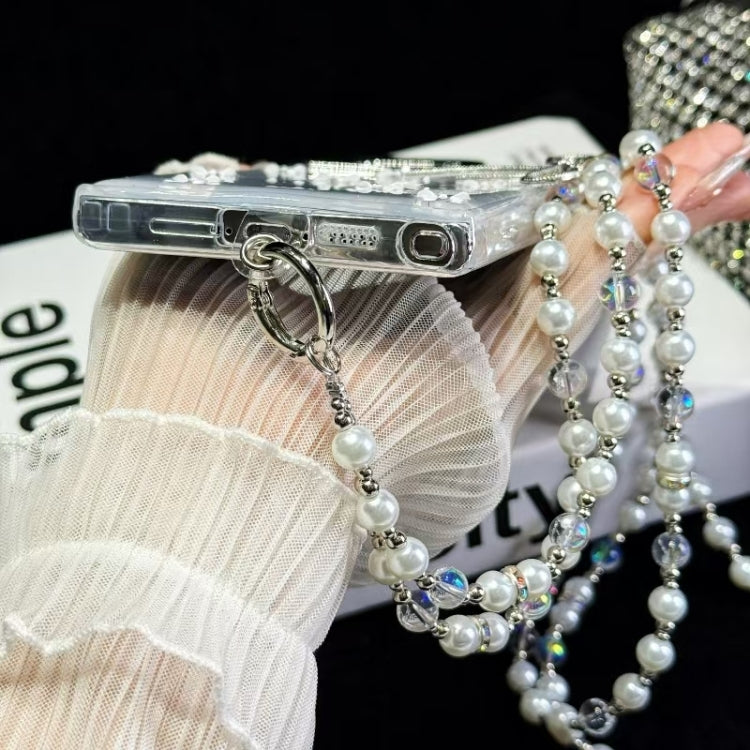 For Samsung Galaxy S25+ 5G Little Fresh Bow Neck Chain TPU Phone Case(Black) by buy2fix