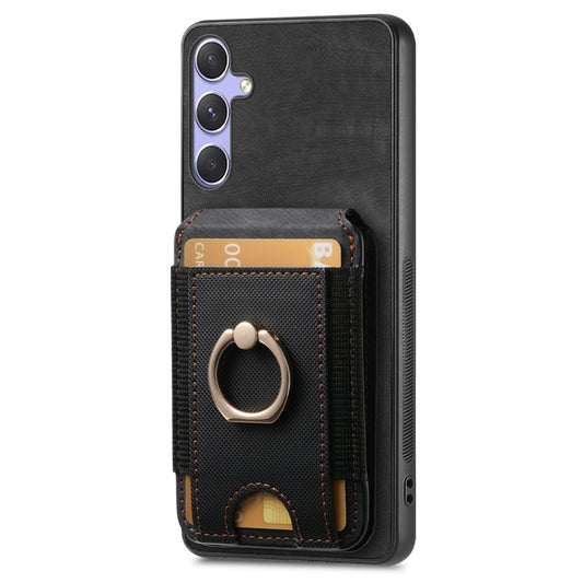 For Samsung Galaxy S25 5G Retro Splitable Magnetic Stand Card Bag Leather Phone Case(Black) by buy2fix