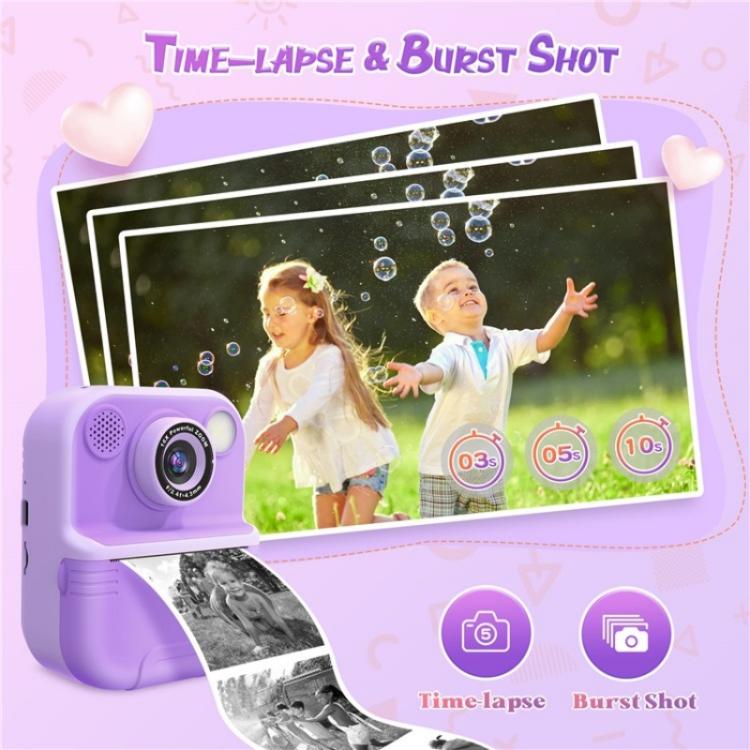 E8 2.4 Inch Screen Photo Printing Video Recorder Multifunctional Kids Dual Lens Camera(Purple) - Children Cameras by buy2fix | Online Shopping UK | buy2fix