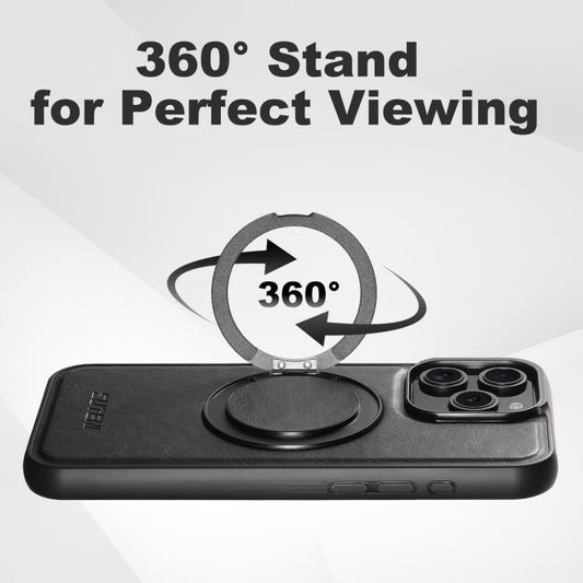 For iPhone 14 Pro Max Suteni G3 Oil Wax 360 Rotation Holder MagSafe Back Phone Case(Black) - iPhone 14 Pro Max Cases by Suteni | Online Shopping UK | buy2fix