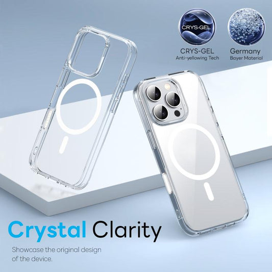 For iPhone 16 Pro NORTHJO 3 in 1 PC Magnetic Phone Case with Screen Film and Lens Film(Clear) - iPhone 16 Pro Cases by NORTHJO | Online Shopping UK | buy2fix