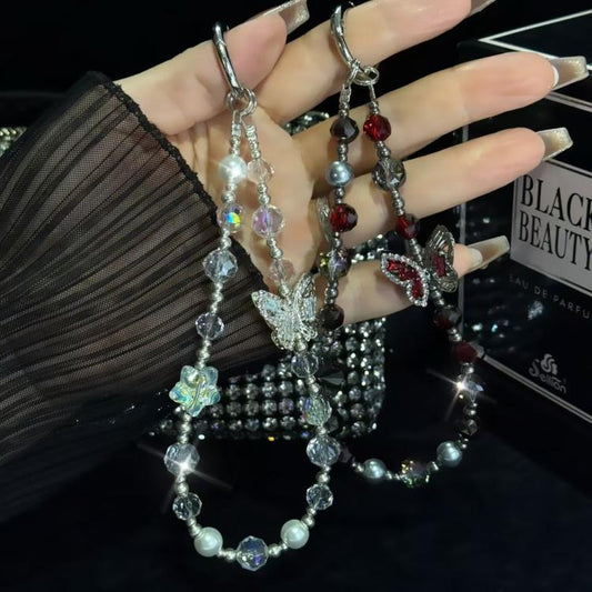 Little Star Butterfly Phone Chain(White) - Lanyards & Wrist Straps by buy2fix | Online Shopping UK | buy2fix