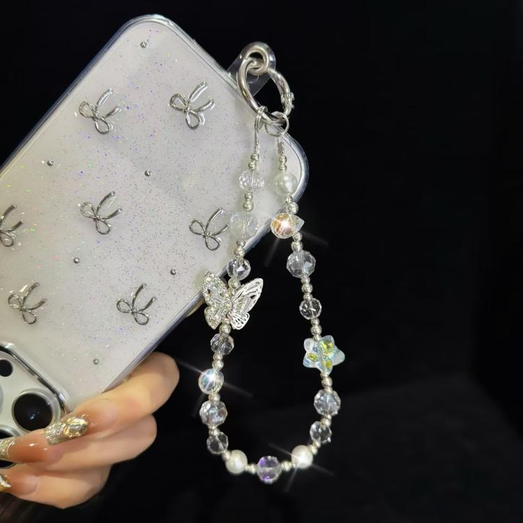 Little Star Butterfly Phone Chain(White) - Lanyards & Wrist Straps by buy2fix | Online Shopping UK | buy2fix