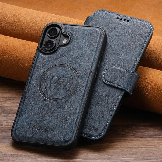 For iPhone 17 Suteni Q05 2-in-1 Multi-function Detachable Wallet MagSafe Phone Case(Blue) - iPhone 17 Cases by Suteni | Online Shopping UK | buy2fix