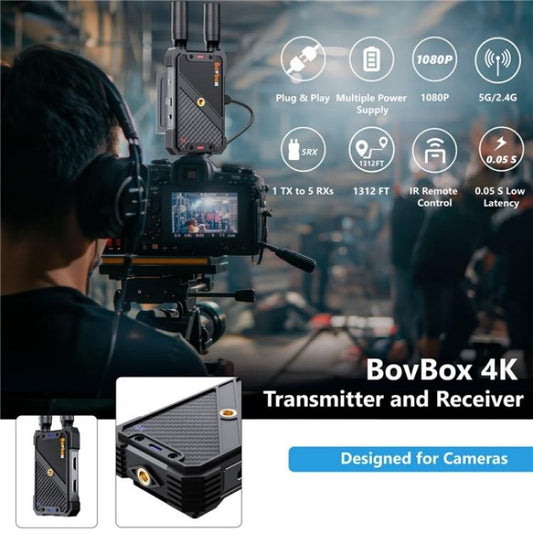 BOVBOX 082 1080P H.265 Low Latency 400m Transmitter Receiver HDMI Wireless Extender, Plug:EU Plug - Adapter by buy2fix | Online Shopping UK | buy2fix
